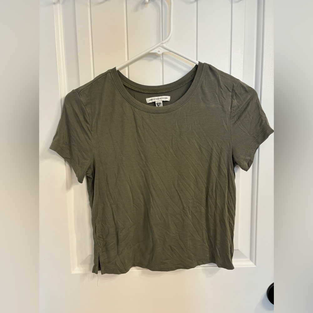 American Eagle crop top, size small, color army green